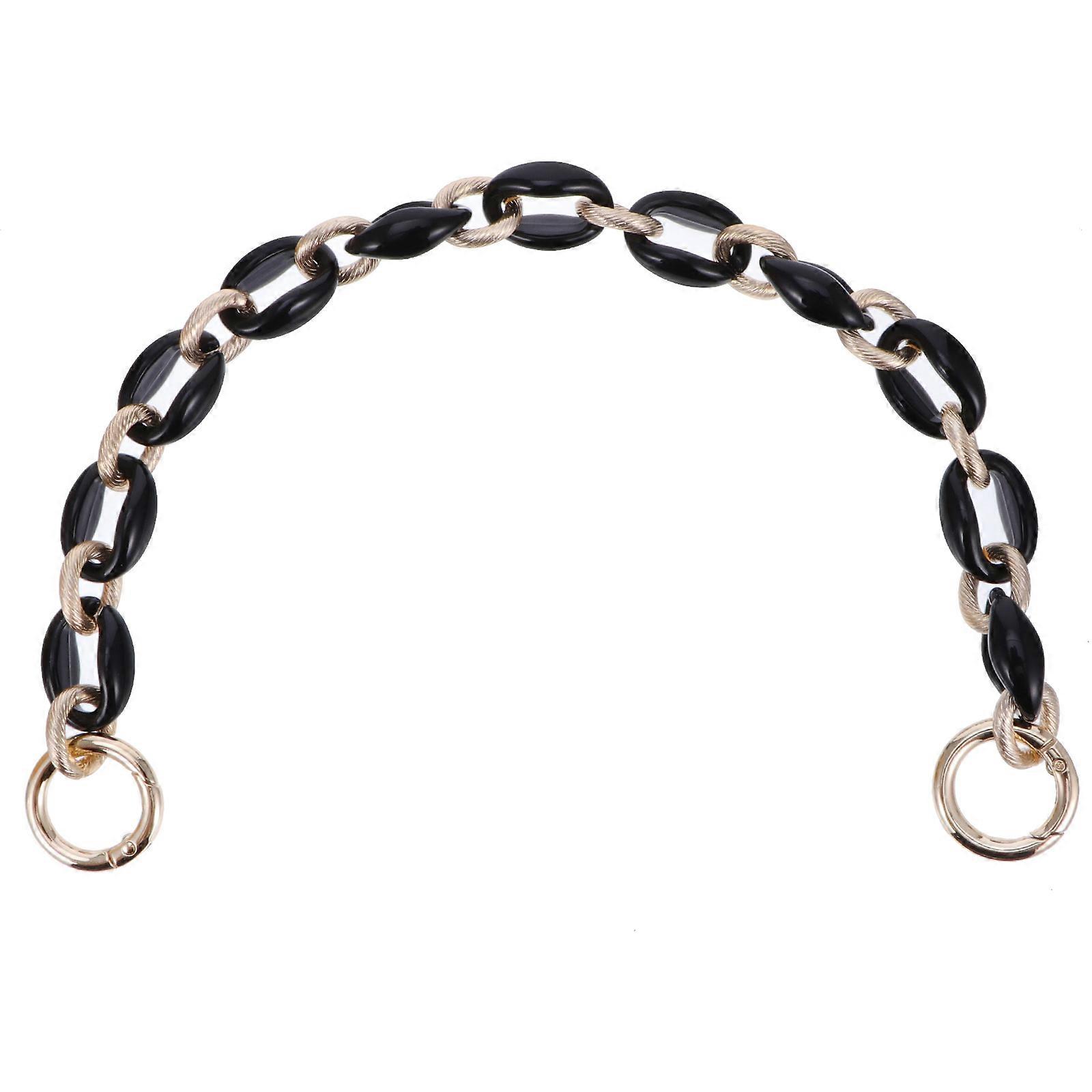 Bag Strap Chain Chains For Purses And Handbags Handbag Decoration Chain Rectangular Shape Black 2.7X38CM 1Set