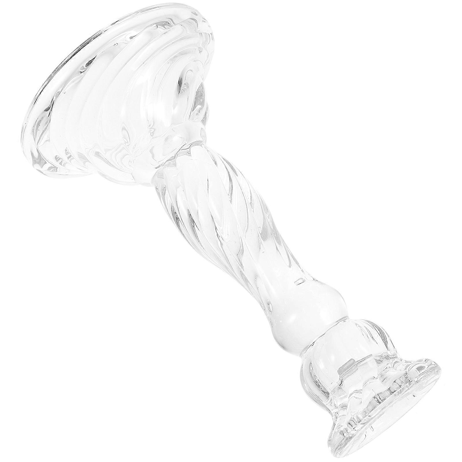 Glass Candlestick Holder Lighting Decoration Conical Simple Style Home Table Decor 16.5X8.7X4.5CM 1Pack