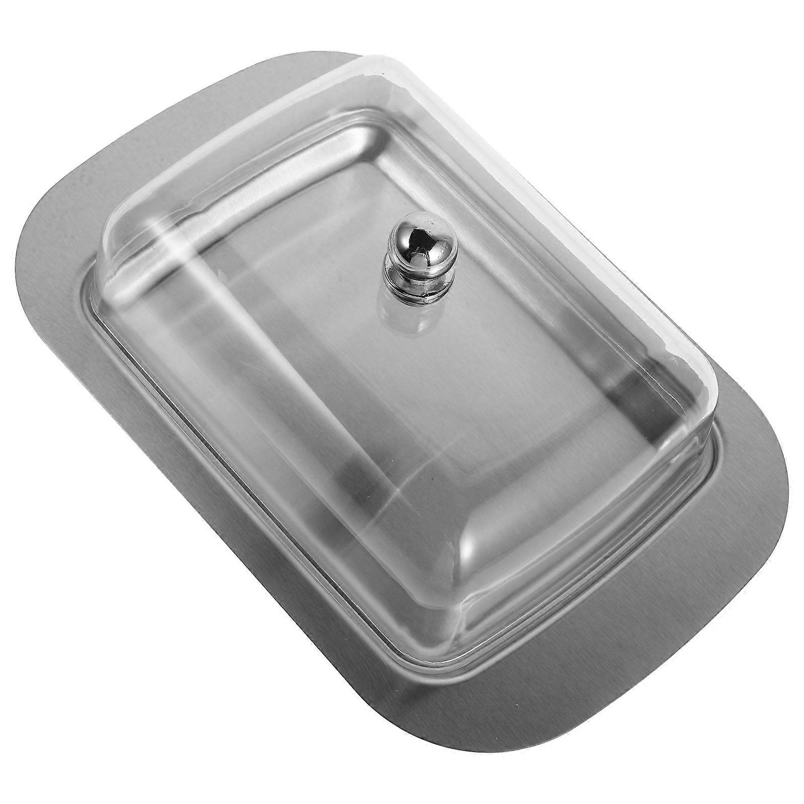 Elegant Cheese Holder with Cover, Compact Butter Container for Fridge Storage, Lidded Cream Cheese Tray for Kitchen Use