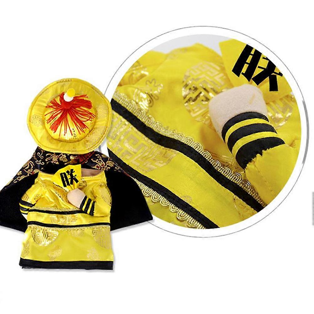 Pet Dog Costume Chinese Emperor Cosplay Clothes for Puppy Dog Size Xl Durable Comfortable Texture 1Set