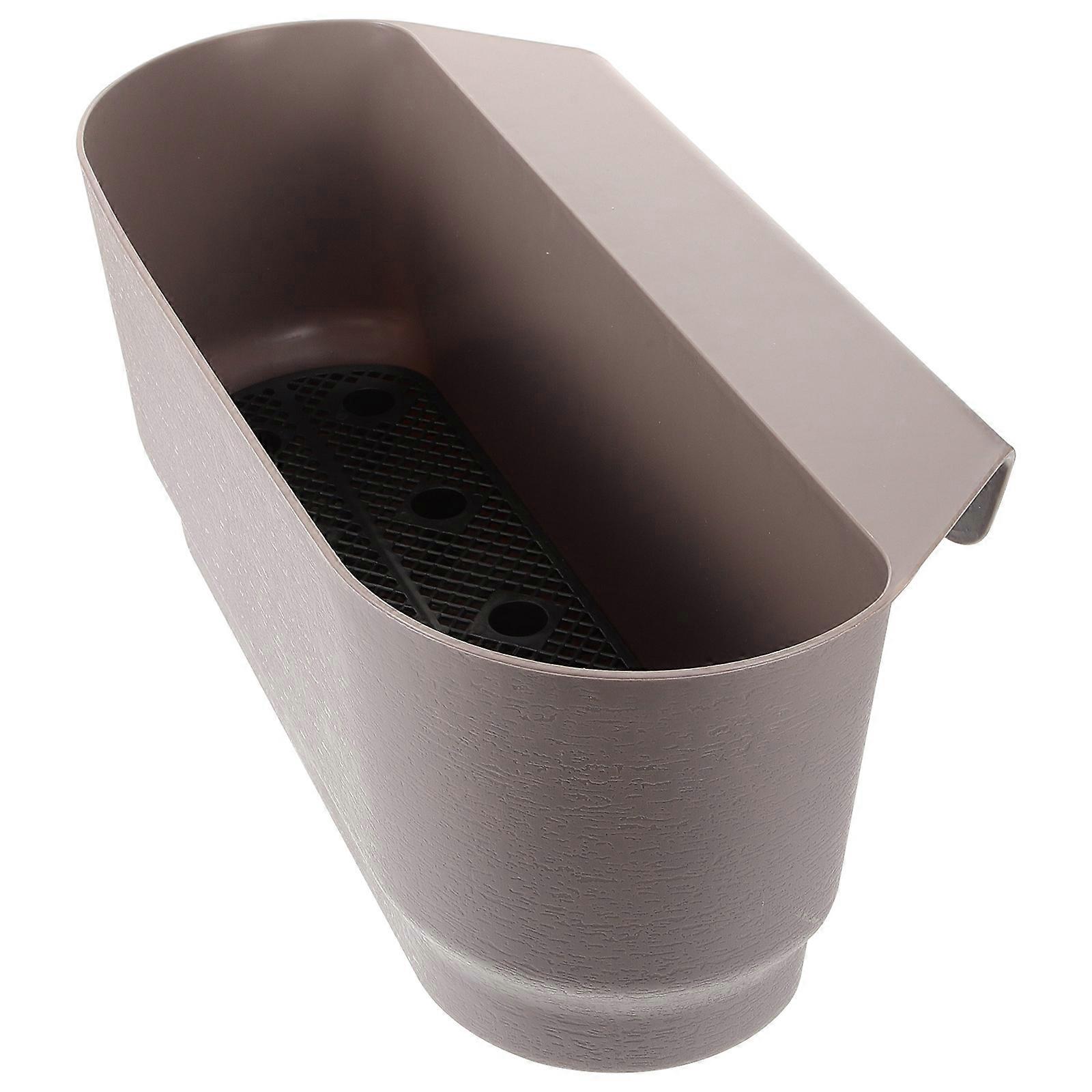 Hanging Flowerpot Plastic Railing Planter Container Yard Garden 44.5x22.4cm Planting Function 1Pack