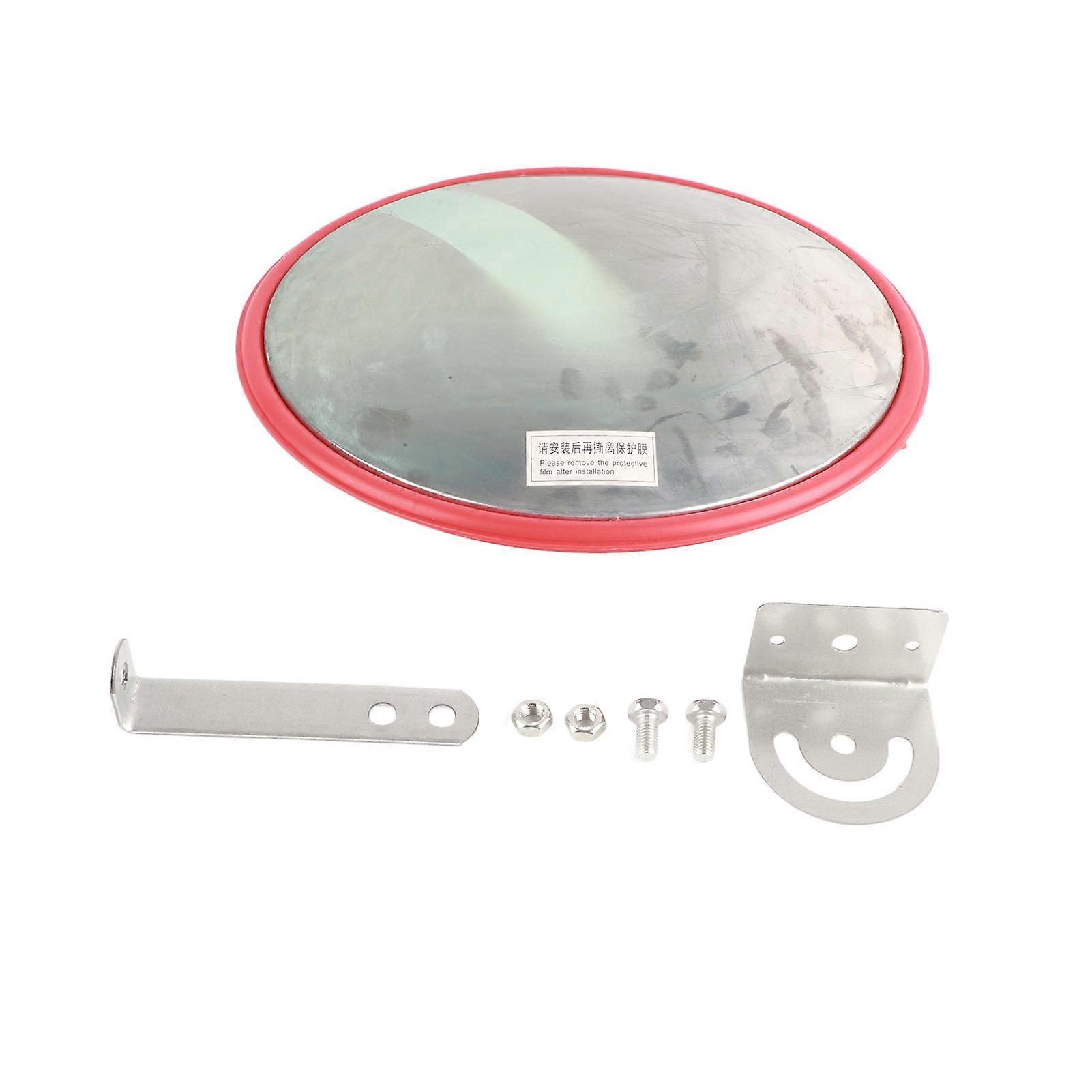 Wide Angle Driveway Road Safety Convex Traffic Mirror with Mounting Hardware Accessories 30cm