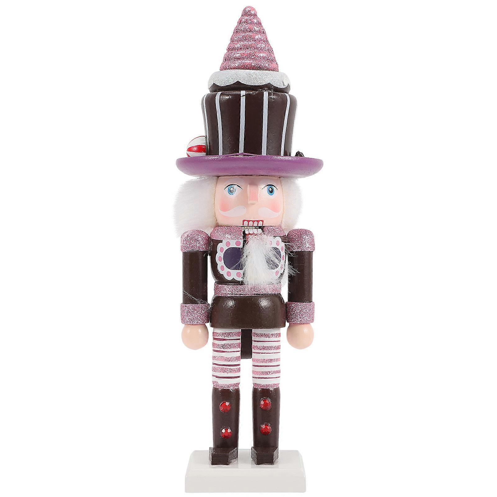 Nutcracker Bathroom Decor Nutcracker Ornament Wooden Nutcrackers Figure Traditional Style Assorted Color 9.82x3.14x3.14inch