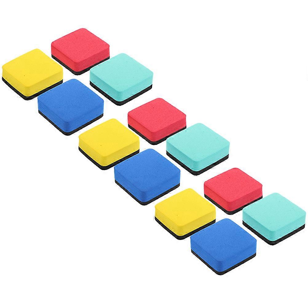 Magnetic Whiteboard Dry Eraser Portable Cleaning Tool for Schools Blue Color 5X1.7CM 12Pcs