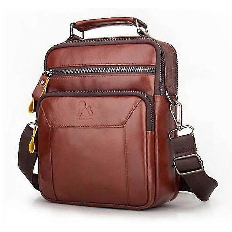 Genuine Leather Shoulder Bag For Men Brown