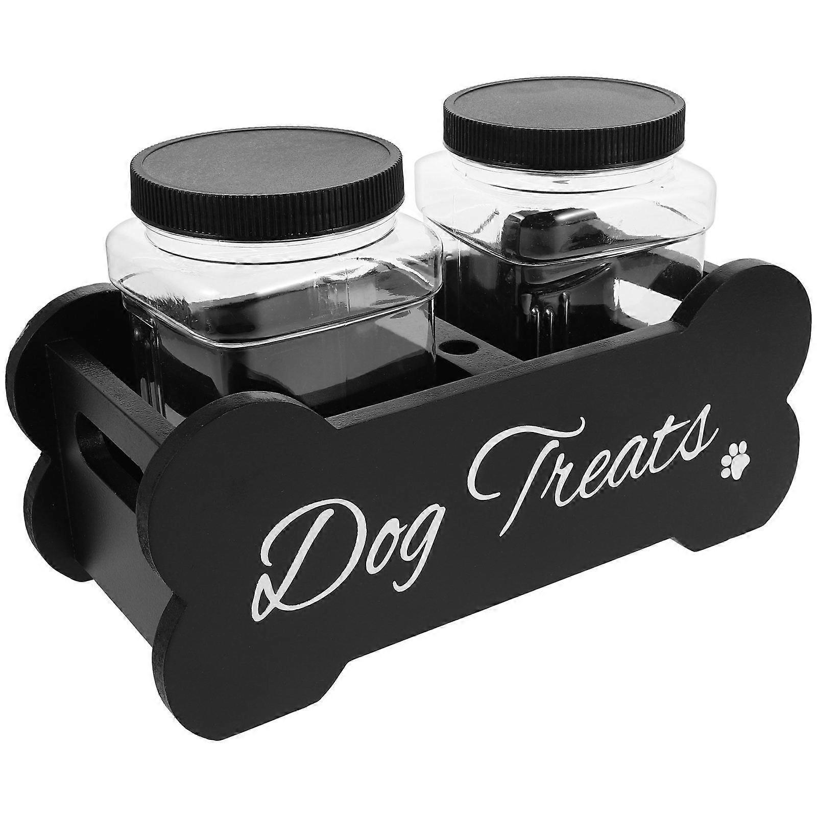 Wooden Dog Food Storage Container Stand with Compartmentalized Design for Easy Access and Organization for Multiple Pets