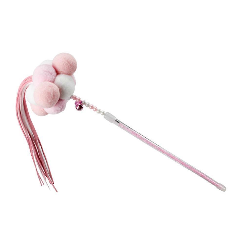 Cat Toy Pole Interactive Play Pet Toy Polyester Material Ball 1Set