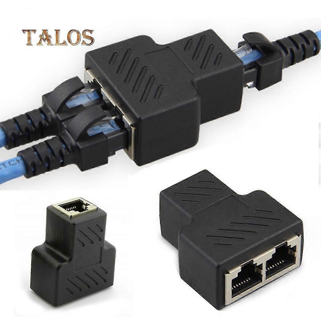 1 to 2 Socket Lan Ethernet Network Splitter Connector Professional Extender Adapter Plug for RJ45