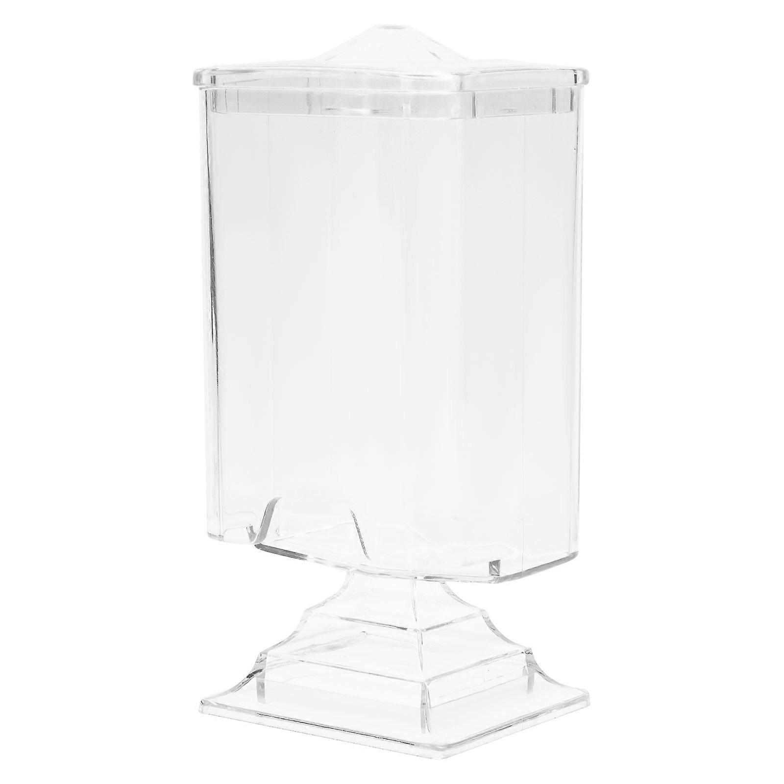 Cotton Rounds Container Storage Box Transparent 15.5x6.7cm Plastic 1Pack Dresser Use