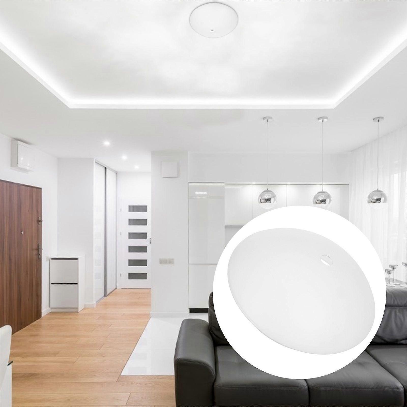 Cache Plafonnier Rond Blanc En Plastique - Diamètre 27cm, Avec Trou Pour Capteur De Lumière, Remplacement Abat-jour Plafond - 6