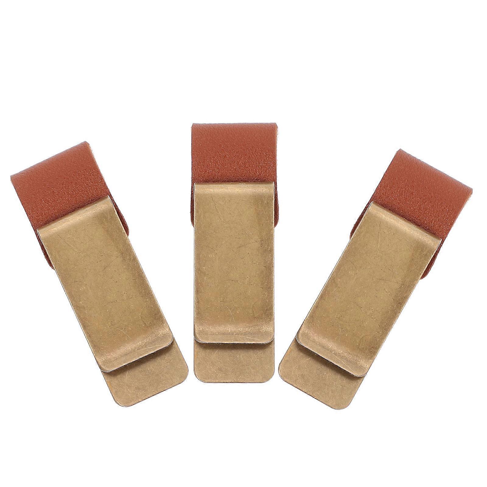 Golden Stainless Steel File Clips for Storage Simple Practical Design 3pcs