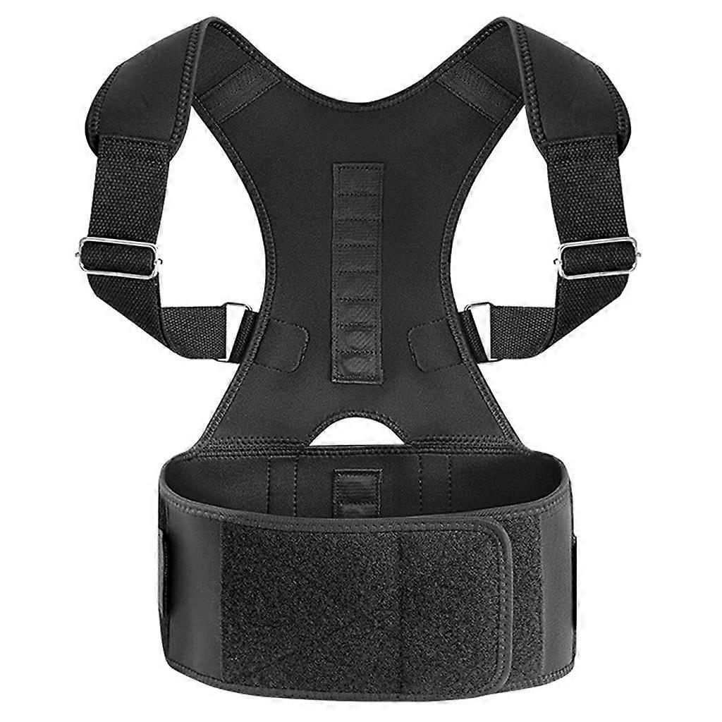 Full Back Support Brace with 12 Magnets Spinal Support Belt Posture Corrector (Small)