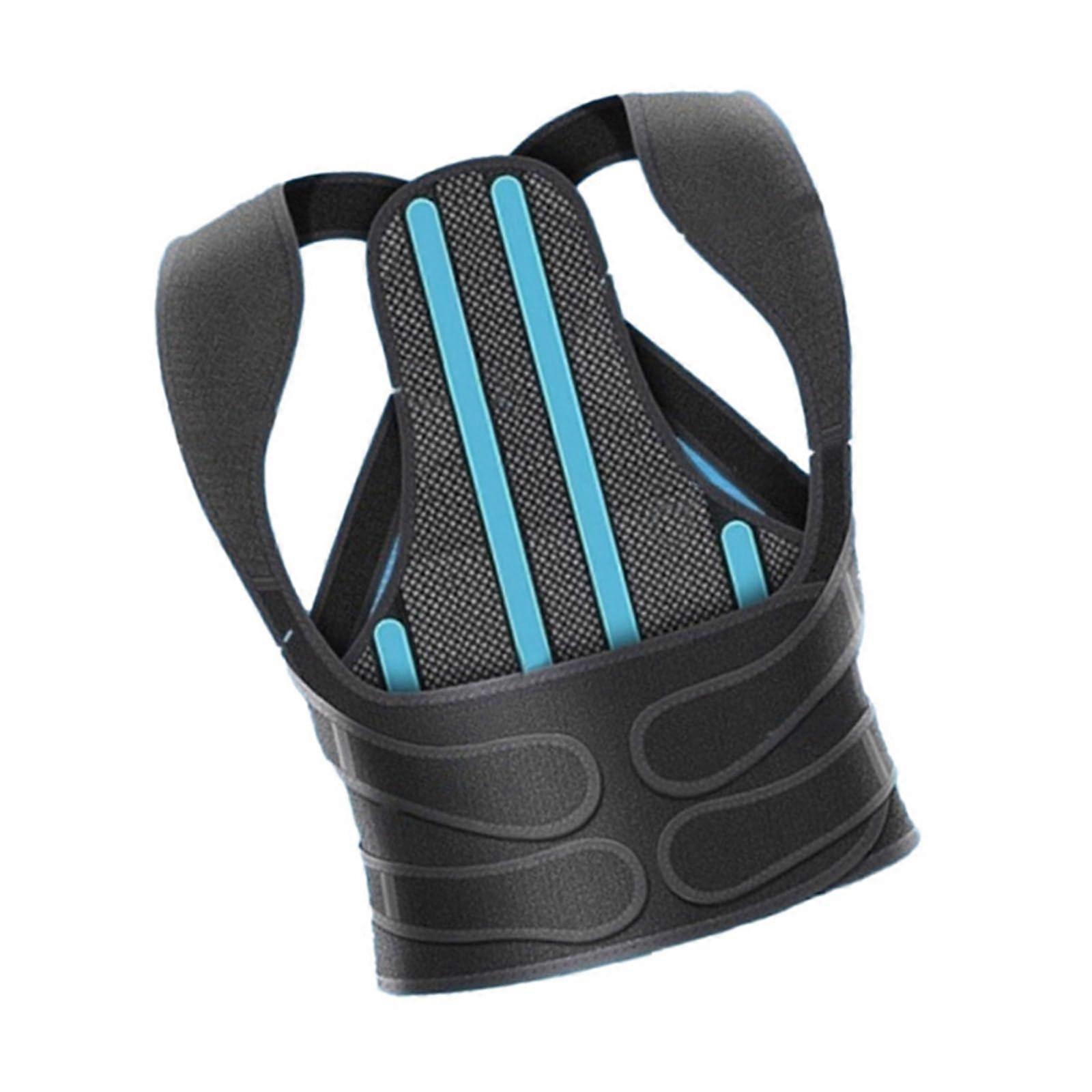 Practical Back Support To Improve Posture And Pain Relief. Adjustable Back Support For Longer Sitting Black silver'