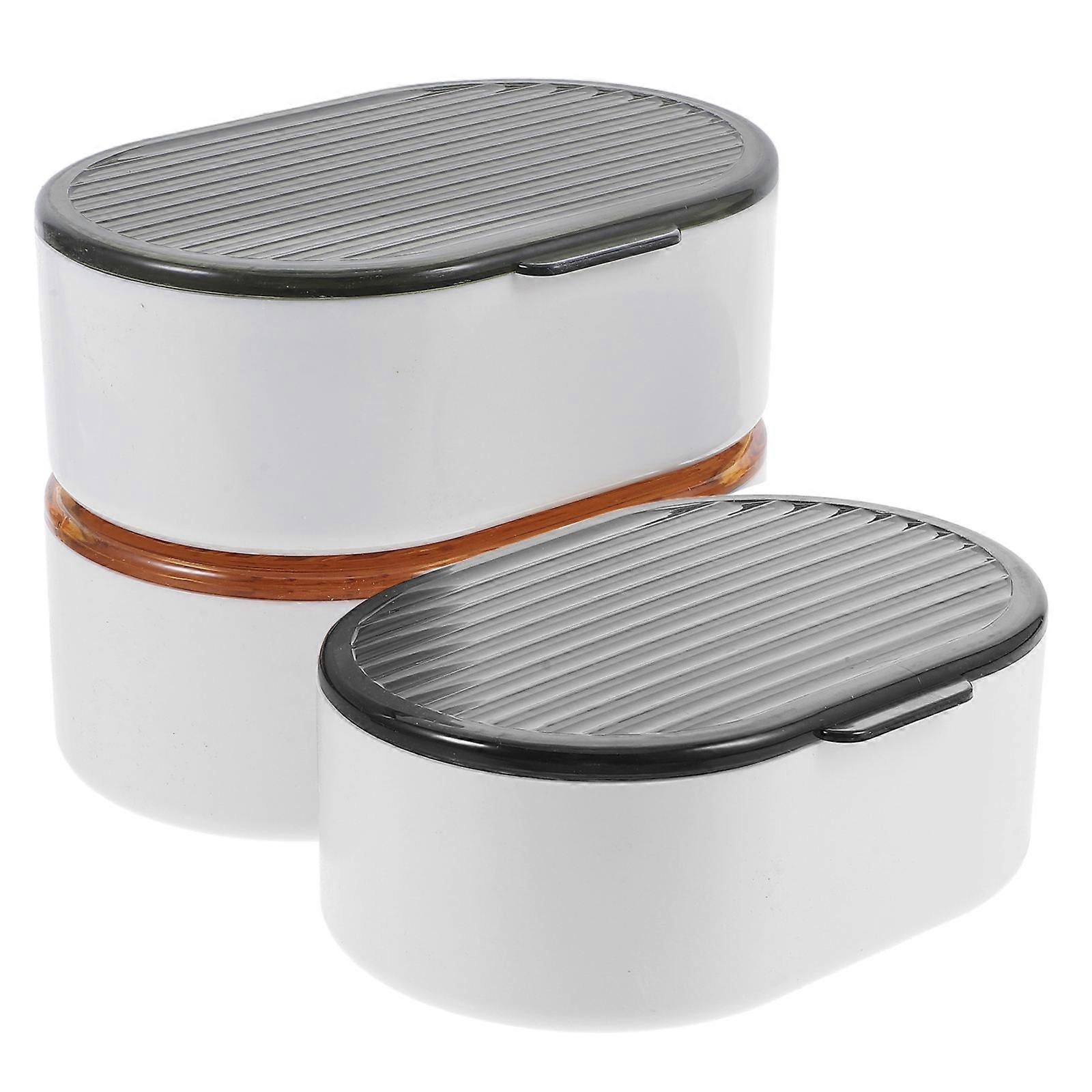 3pcs Leakproof Travel Soap Box with Lid – Stylish Transparent Draining Design for Bathroom, Gym, Camping & Balcony Use – Compact Soap Storage