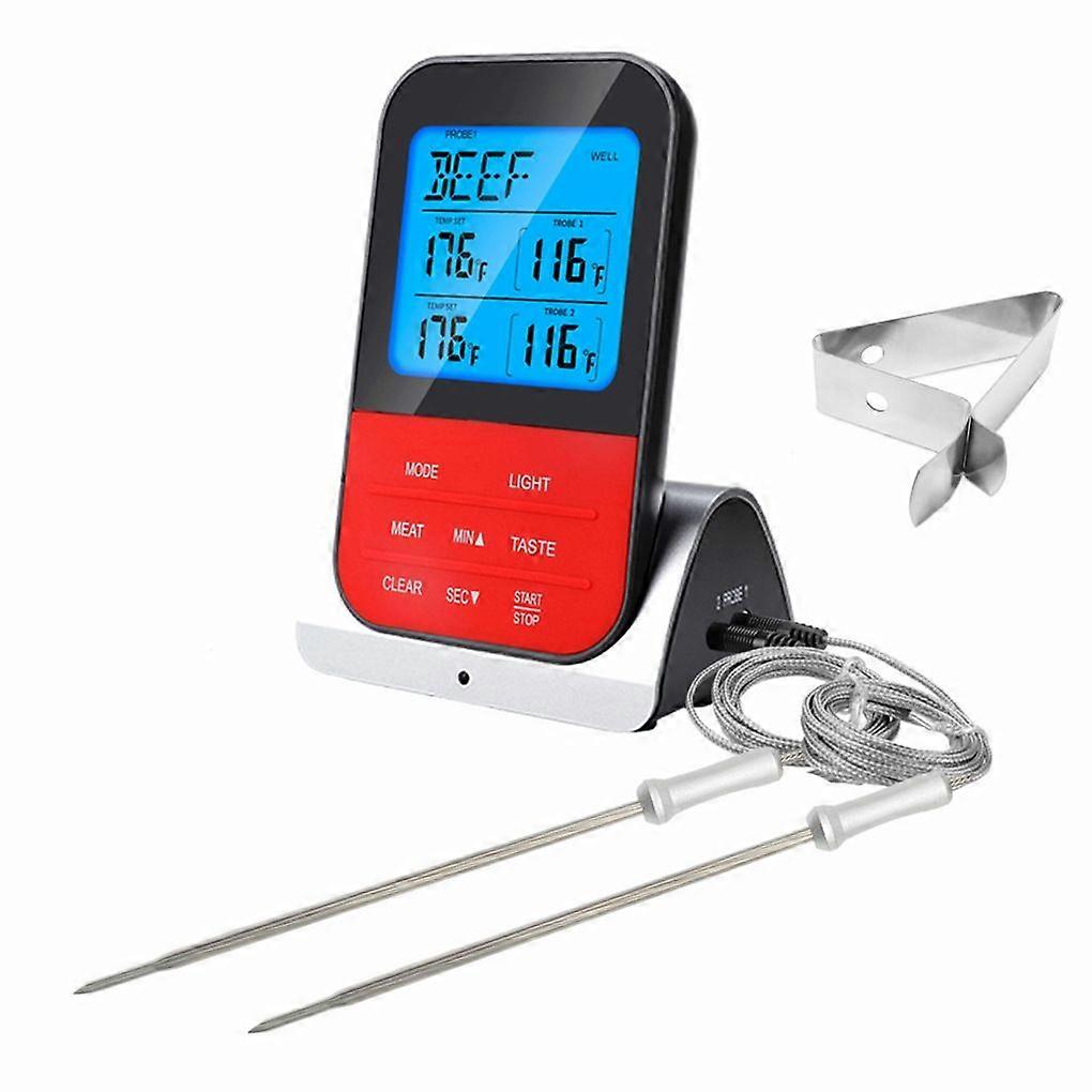 Silver Wireless Meat Barbecue Thermometer Multi-probe Oven Waterproof Thermometer for Home Use
