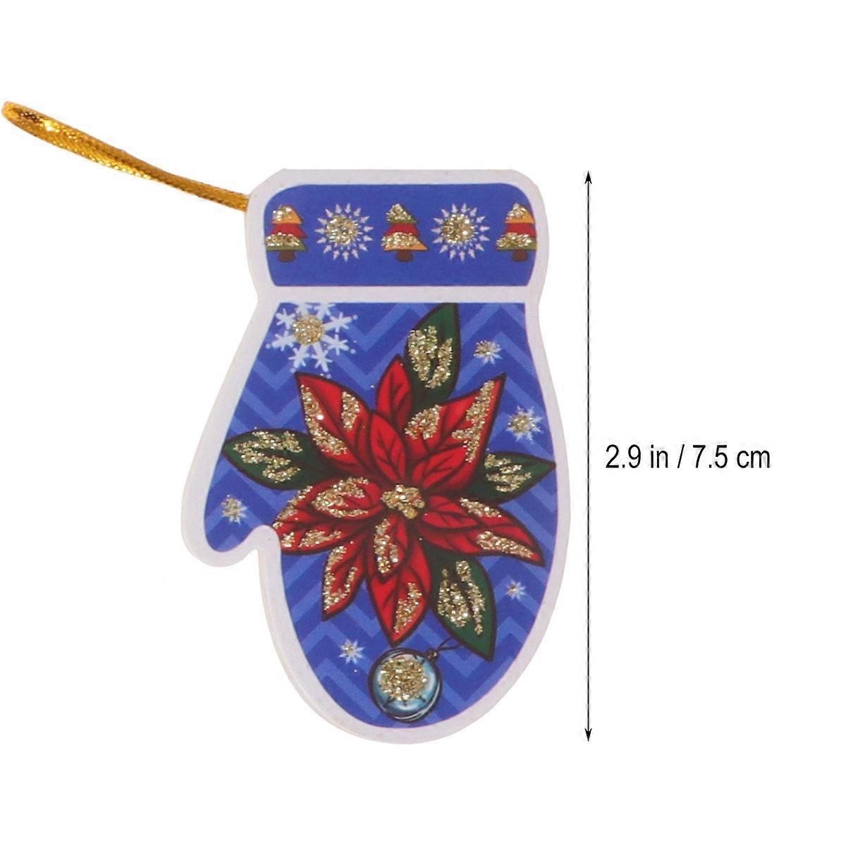 Mini Ornament Christmas Wish Card For Christmas Party Assorted Color 6.7 x 5.5 x 0.1 cm Message Writing 20Set