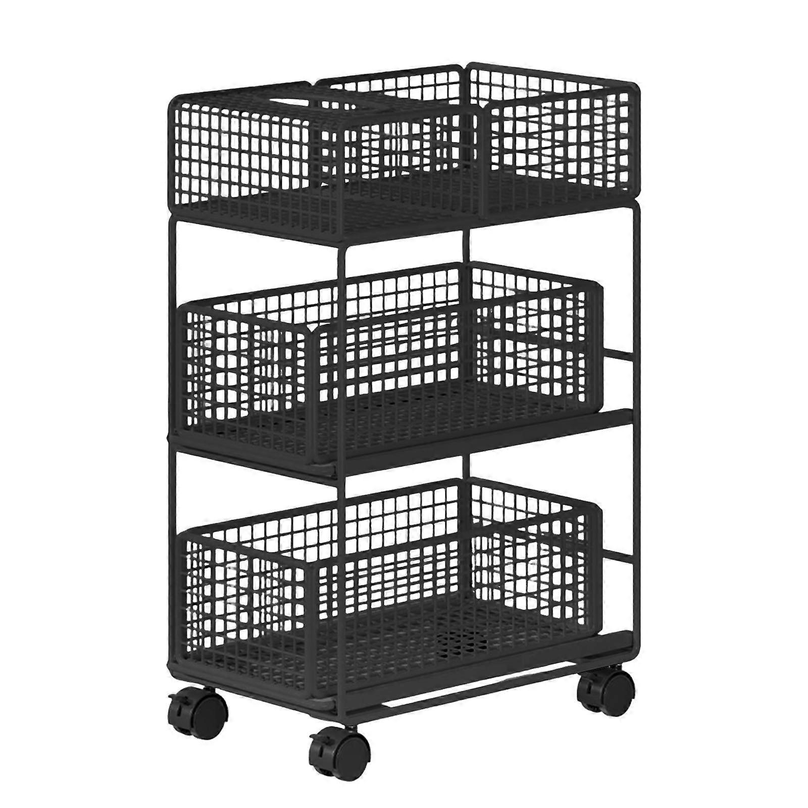 Rolling Storage Organizer with Casters Space Saving Multifunctional under Desk