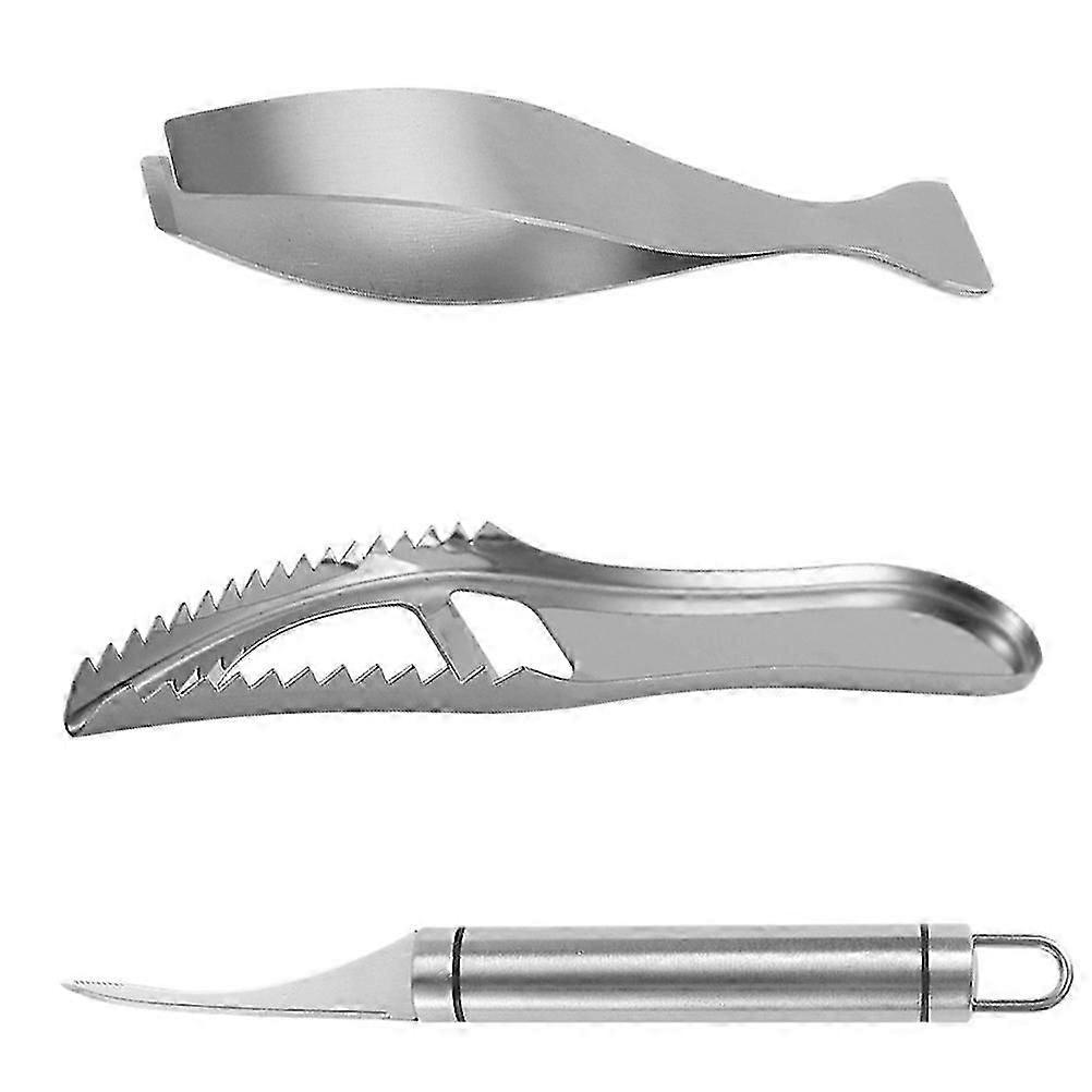 1 Set Scale Scraper Fishbone Tweezer Fish Scraper Cleaning Tool Kitchen Gadget