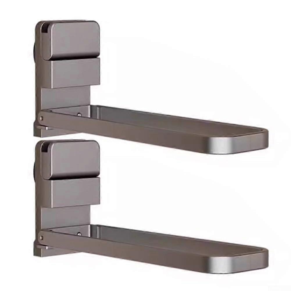 Grey foldable wallmounted clothes hanger for spacesaving balcony wall installation