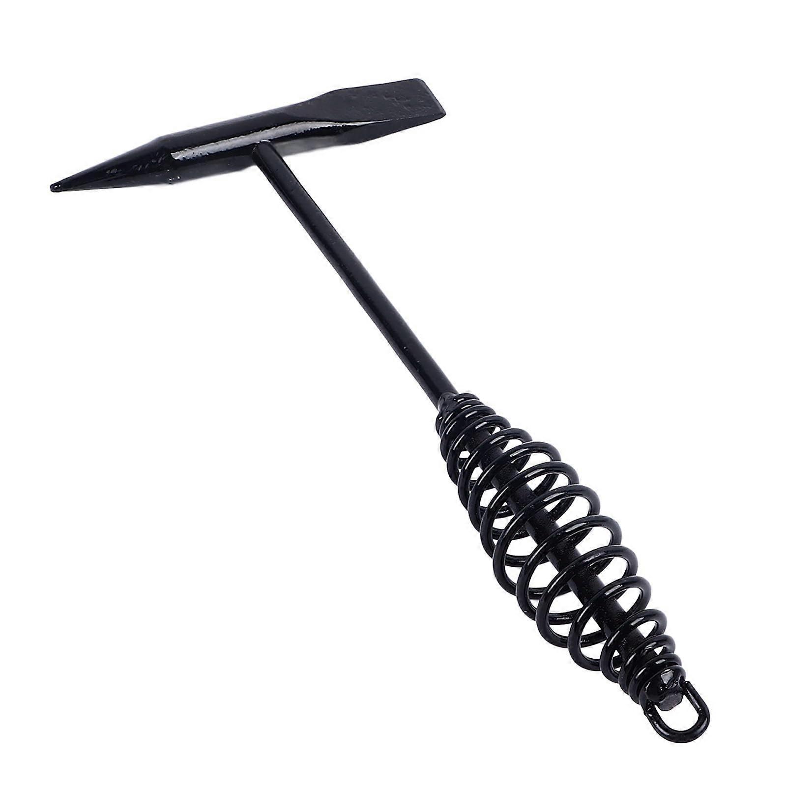 Sweat hammer, shockreducing hammer tool for removing steel slag with screw spring grip