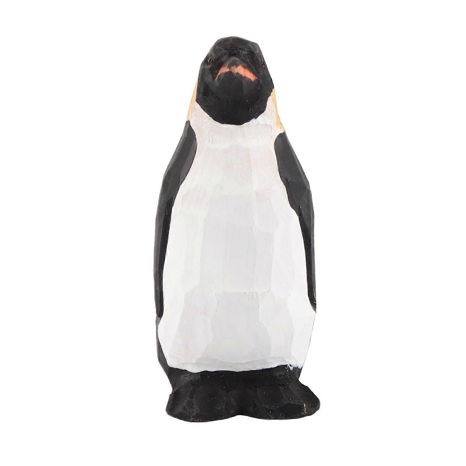 2025 dernier modèle en bois pingouin statue mignon image vive peint à la main