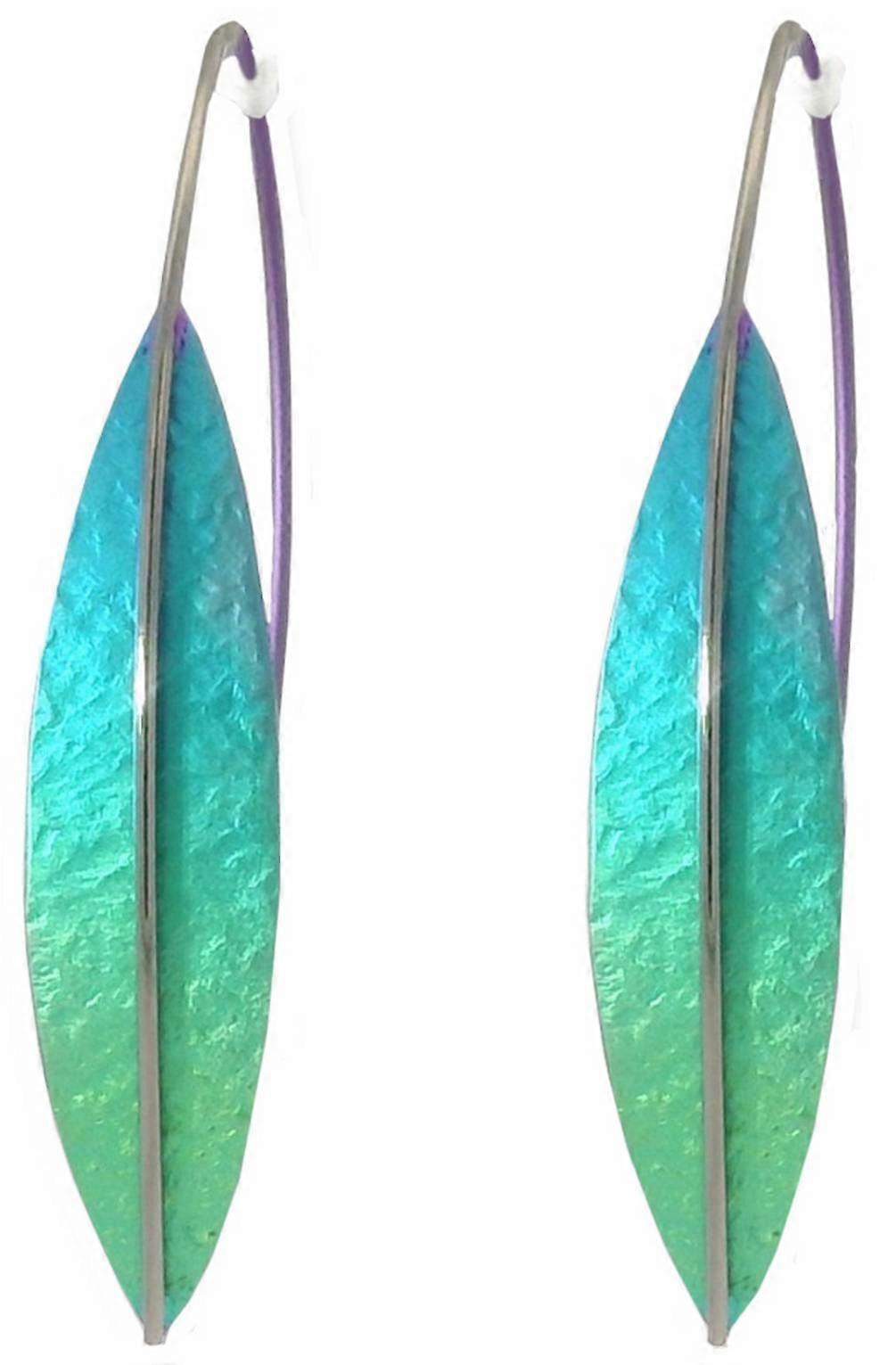 Ti2 Titanium Spear Drop Earrings - Green