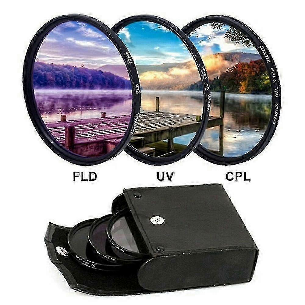 Professional UV CPL Polarizer FLD Photography Filter Kit for SLR Cameras