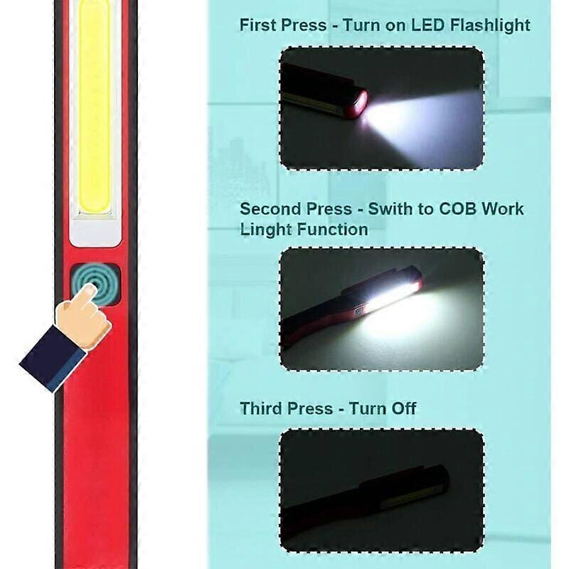 Rechargeable LED Inspection Flashlight, Super Bright COB Work Light