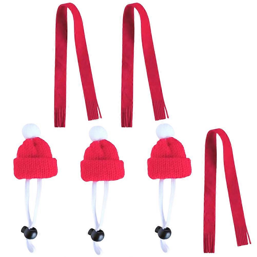 1 Set Adorable Decorative Guinea Pig Hat and Scarf Small Pet Photo Prop Cute Winter Outfit for Hamsters Mice Chinchillas Pet Parties
