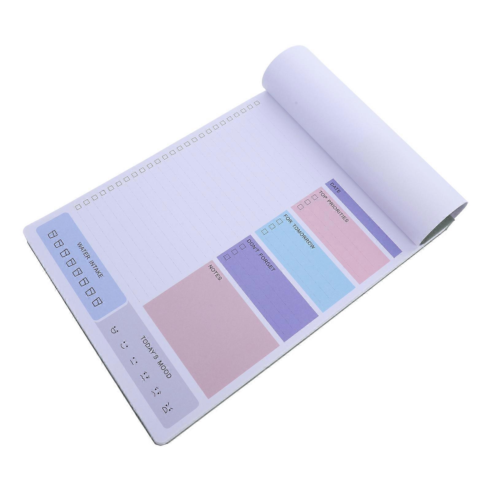 Portable Planner Notepad Desk To Do Notepad Household Use Green Color Simple Style 1Pcs