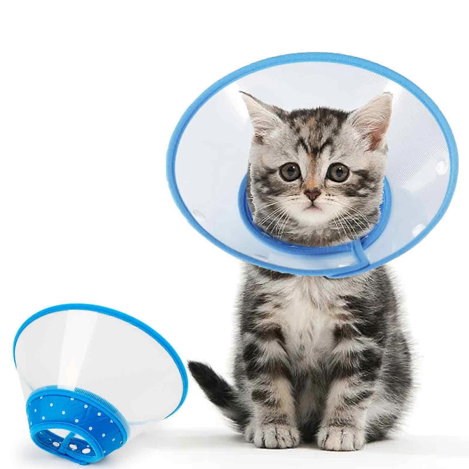 Pet Cone Collar for Cats, Adjustable Soft Recovery Collar, Surgical Healing E-Collar, Prevents Biting and Licking