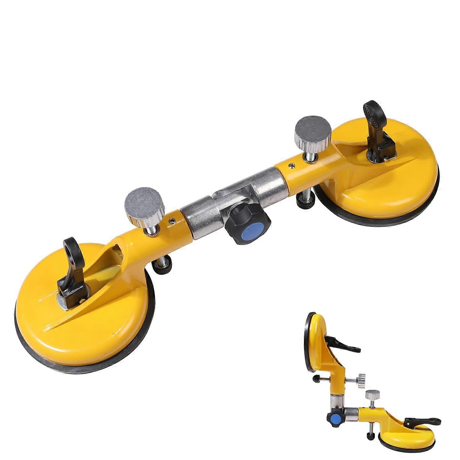 Adjustable Vacuum Suction Cup for Stone Seam, Double Suction Cups 130 mm, 110 kg Load Tile Lifter for Aligning and Levelling