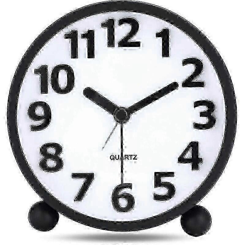 Large Silent Analog Alarm Clock with Night Light, Non-Ticking Table Clock, Suitable for Bedroom Use