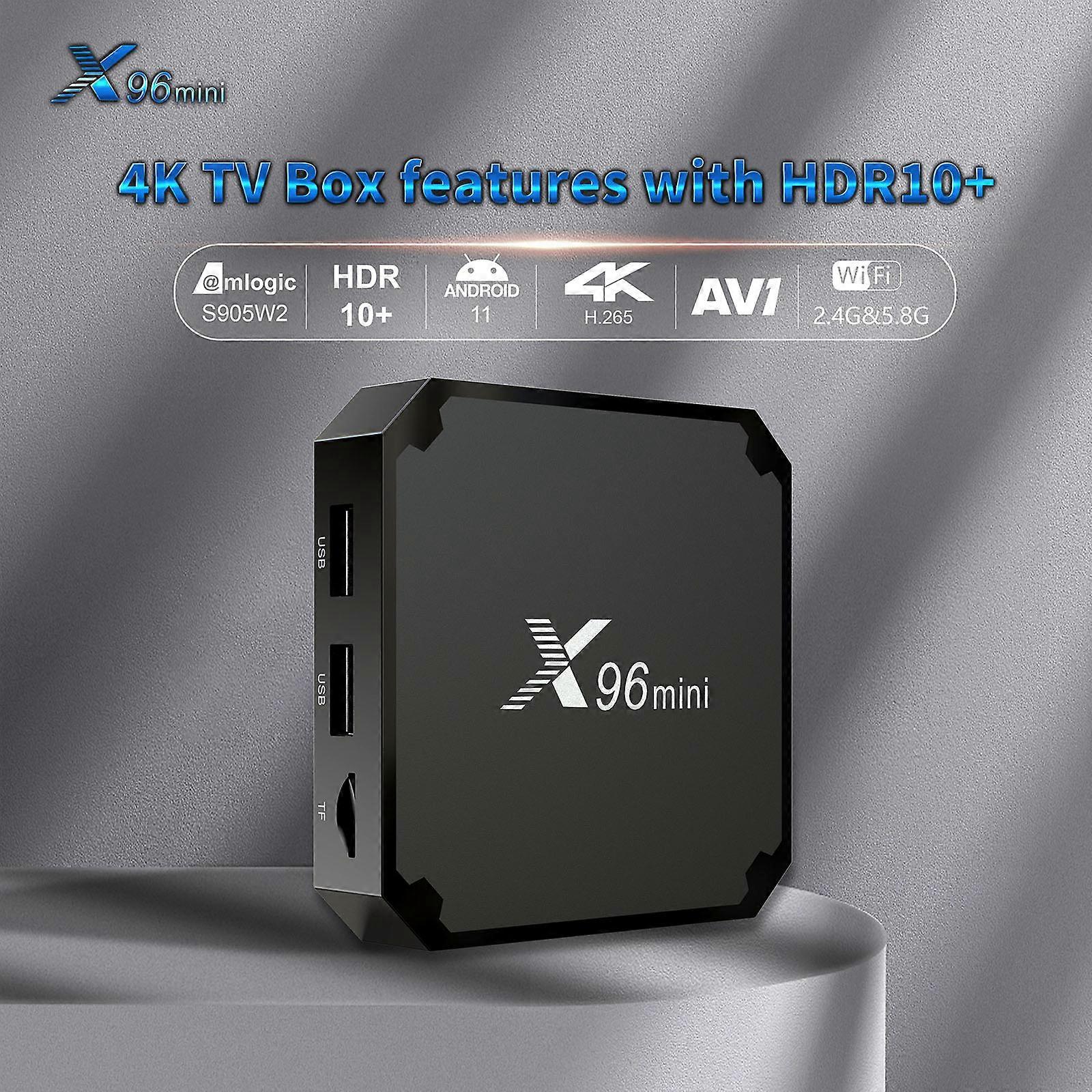 X96mini Android 11.0 TV Box 4K UHD Media Player Dual-Band WiFi AV1 H.265 Decoding