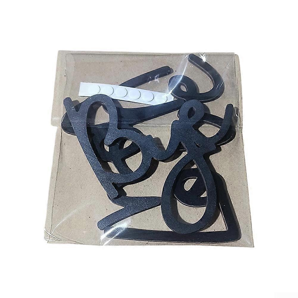 Art Deco MDF Wooden Letters for DIY Home Decor and Craft Projects (Black Set with Glue)