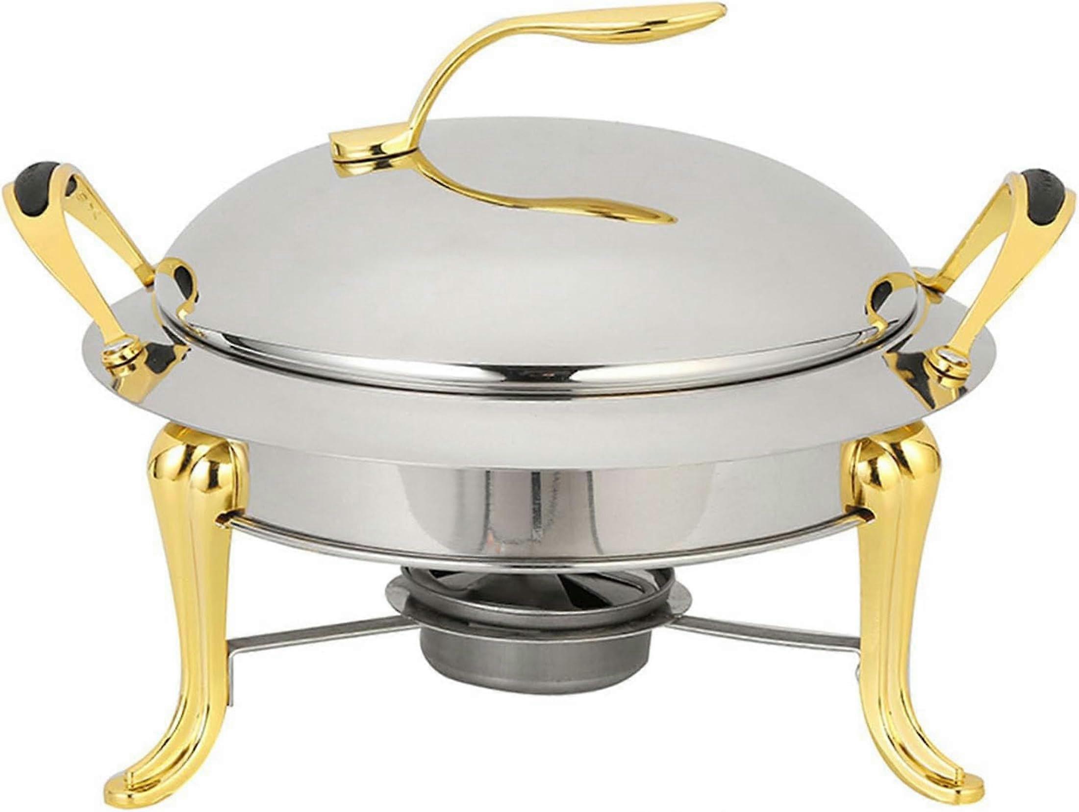 Gold Round Stainless Steel Chafing Dish Buffet Set with Lid