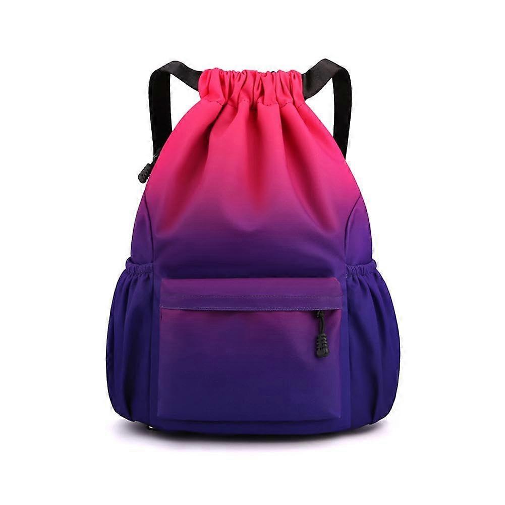 Basketball Bag Large Capacity Drawstring Gym Red and Blue Gradient