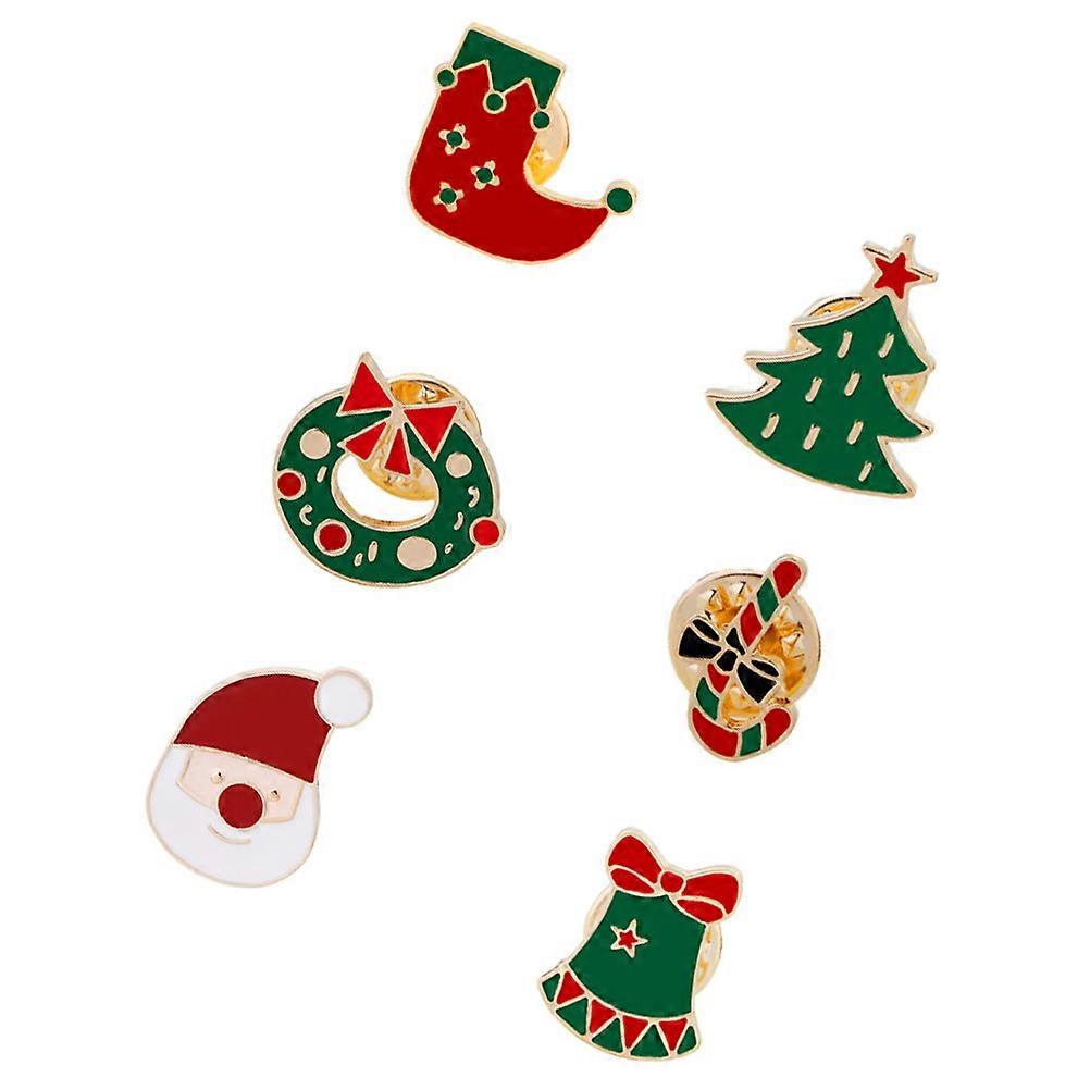 دبابيس الكرتون أزياء احتفالية قميص المينا سترة Boutonnieres ملابس طوق كورساج الديكور حفلة عيد الميلاد 6 قطع