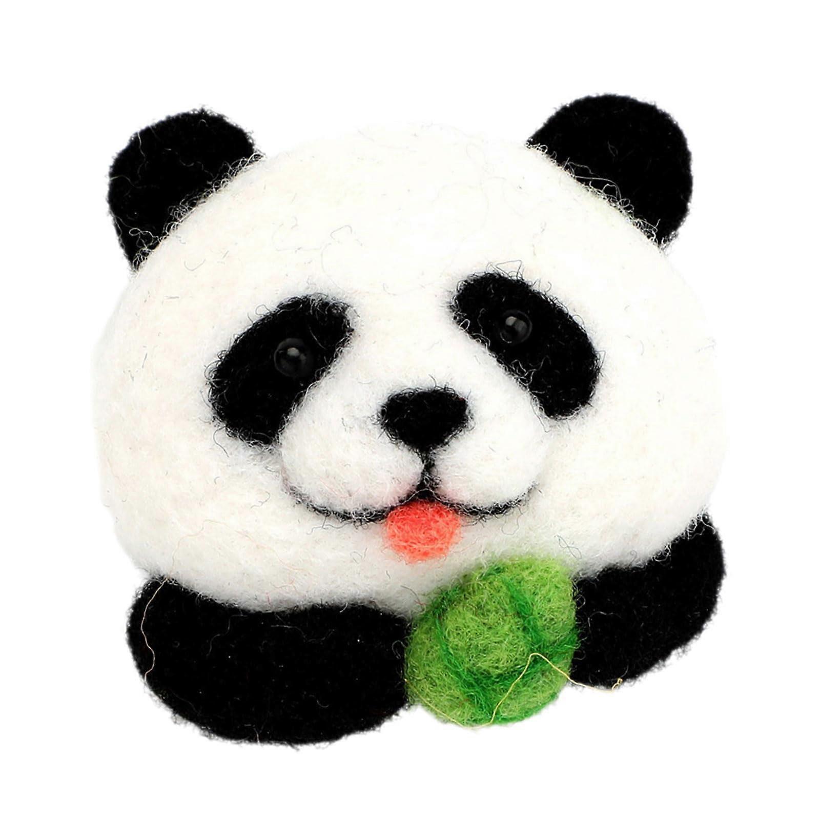 Reizende Tier-Brosche Riesenpanda, Nadelfilz-Starter-Kits, Wollnadelfilzwerkzeug-Set für Frauen, Handwerksmaterialien