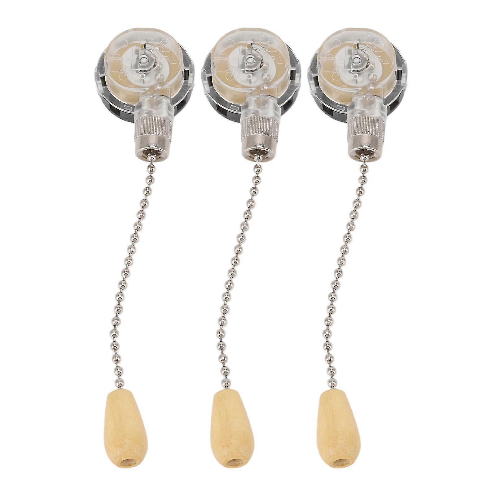 2025 3Pcs Ceiling Fan Lamp Switch Rustproof Replacement Ceiling Light Pull Chain Switch