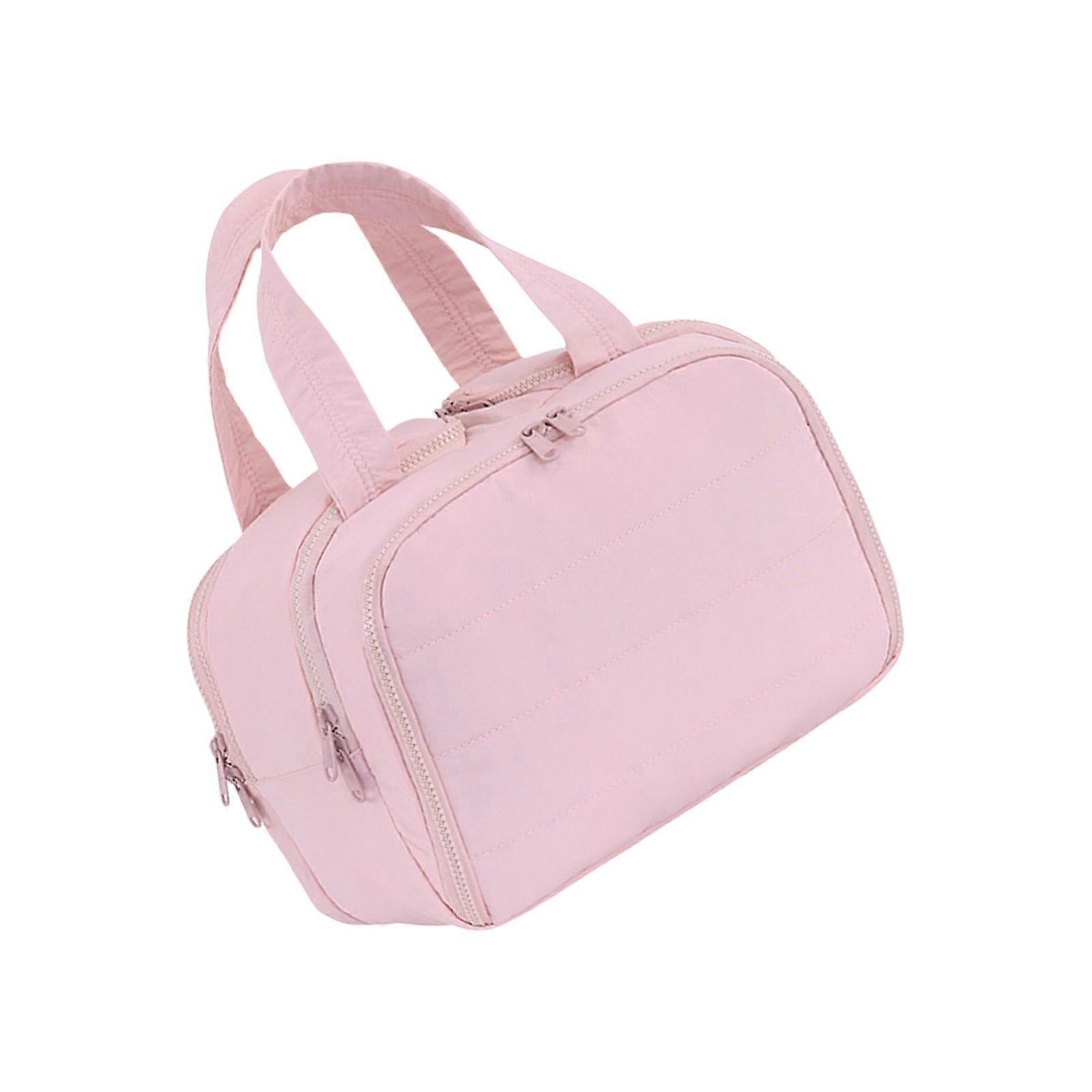 Θήκη Μακιγιάζ με Θήκη Τρένου, Μεγάλης Χωρητικότητας, Ροζ, για Ταξιδεύοντες Επαγγελματίες και Καλλιτέχνες