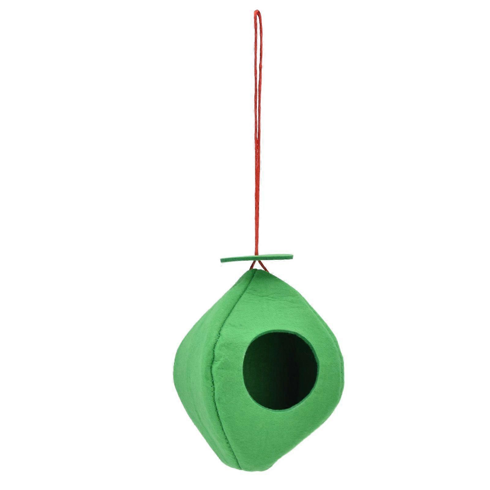 Hanging Bird Feeder Circular Dome Sophisticated Look Felt Cloth Bird Feeder with Lanyard for Garden Courtyard Balcony Green