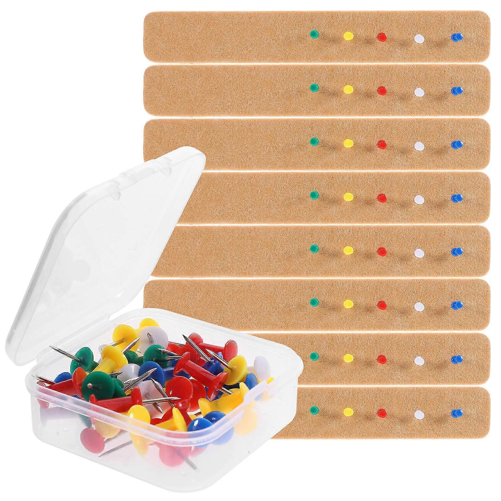 Adhesive Felt Bulletin Board Strips with Pushpins for Office and Home – Functional Wall Organizer for Photos, Reminders, and Plans – Yellow Felt