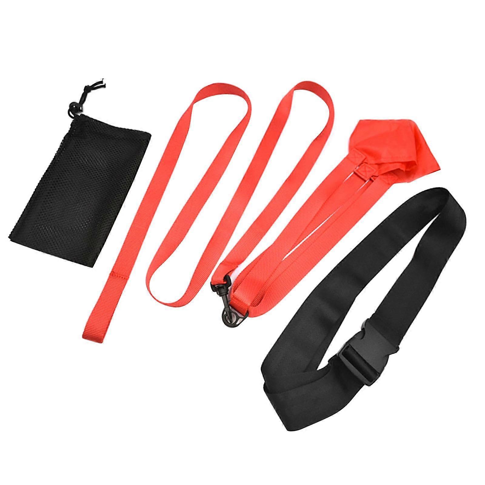 Swimming resistance belt with parachute for training