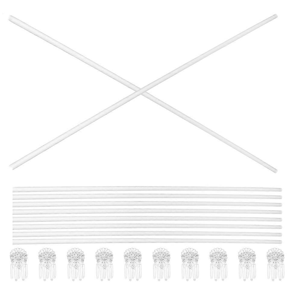 Acrylic Support Stick for Home Use Transparent Plant Stakes and Clips Flexible Durable Pack