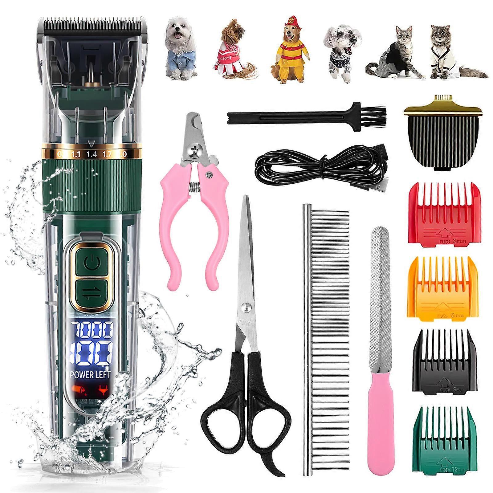 Dog Clippers For Grooming Rechargeable Low Noise Pet Trimmer Cat Furry Pets Abs Material 7.07X1.77X1.57In Washable 1 Set