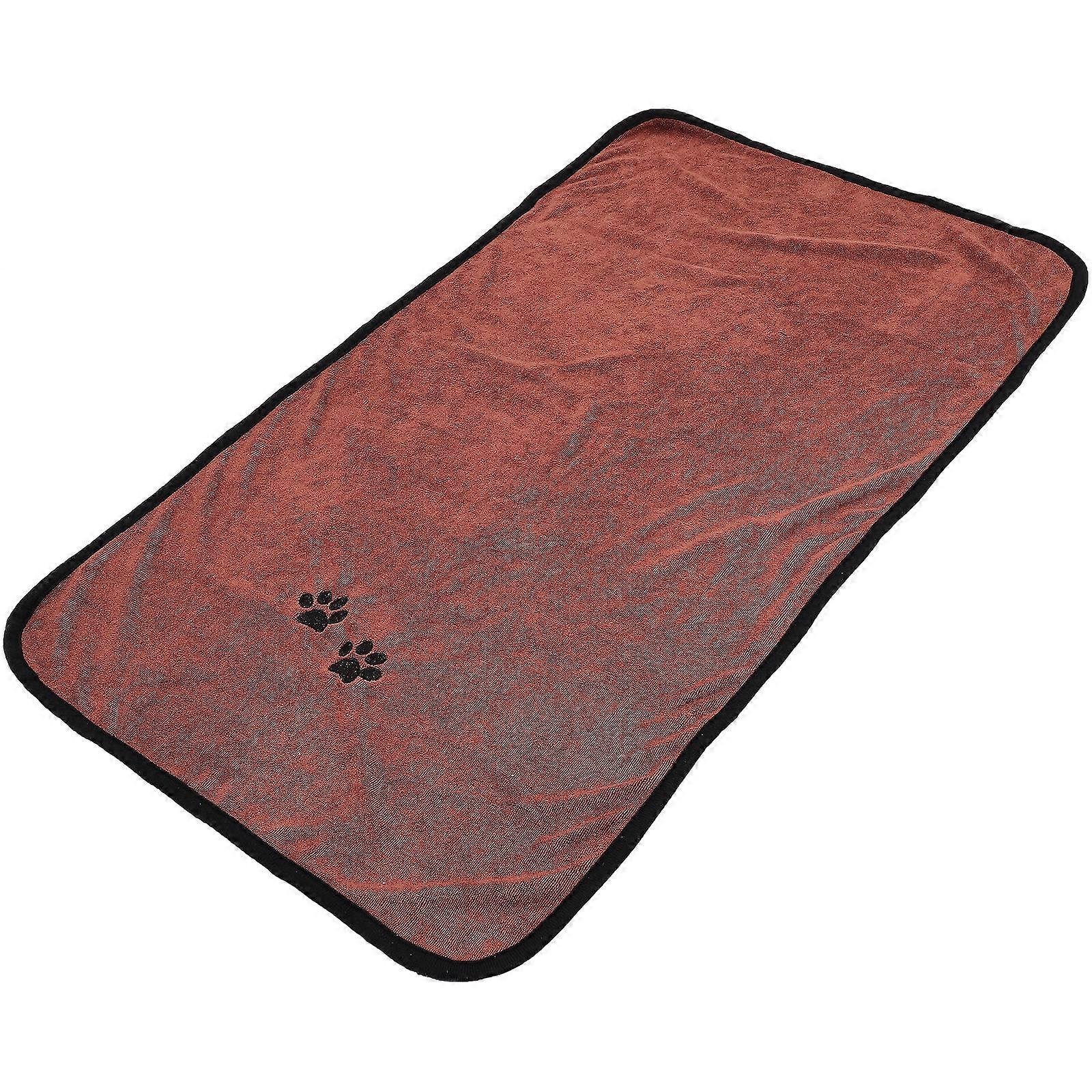 Dog Accessory Quick Drying Bathrobe For Pets Multipurpose Design Pet Shower Towel Coffee 90x50x0.1cm 1Pack