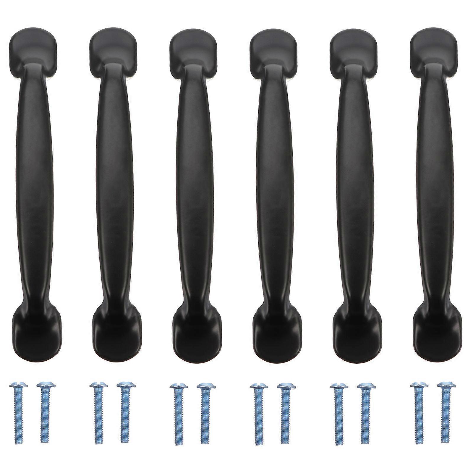 Durable Alloy Black Drawer Pull Handle for Home Use with Unique Design 6 Pieces