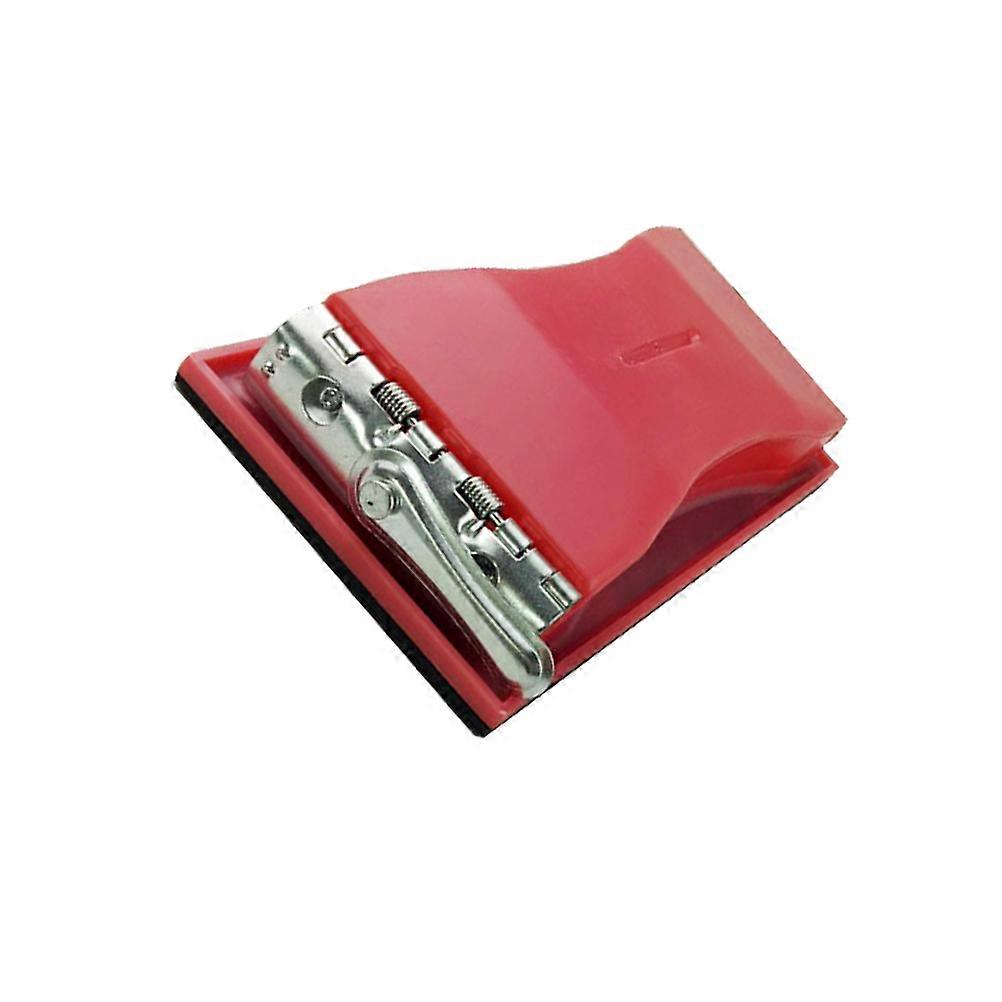 Red Sandpaper Holder Tool for Grinding Use Lightweight Durable Plastic and Metal Design 1 Piece