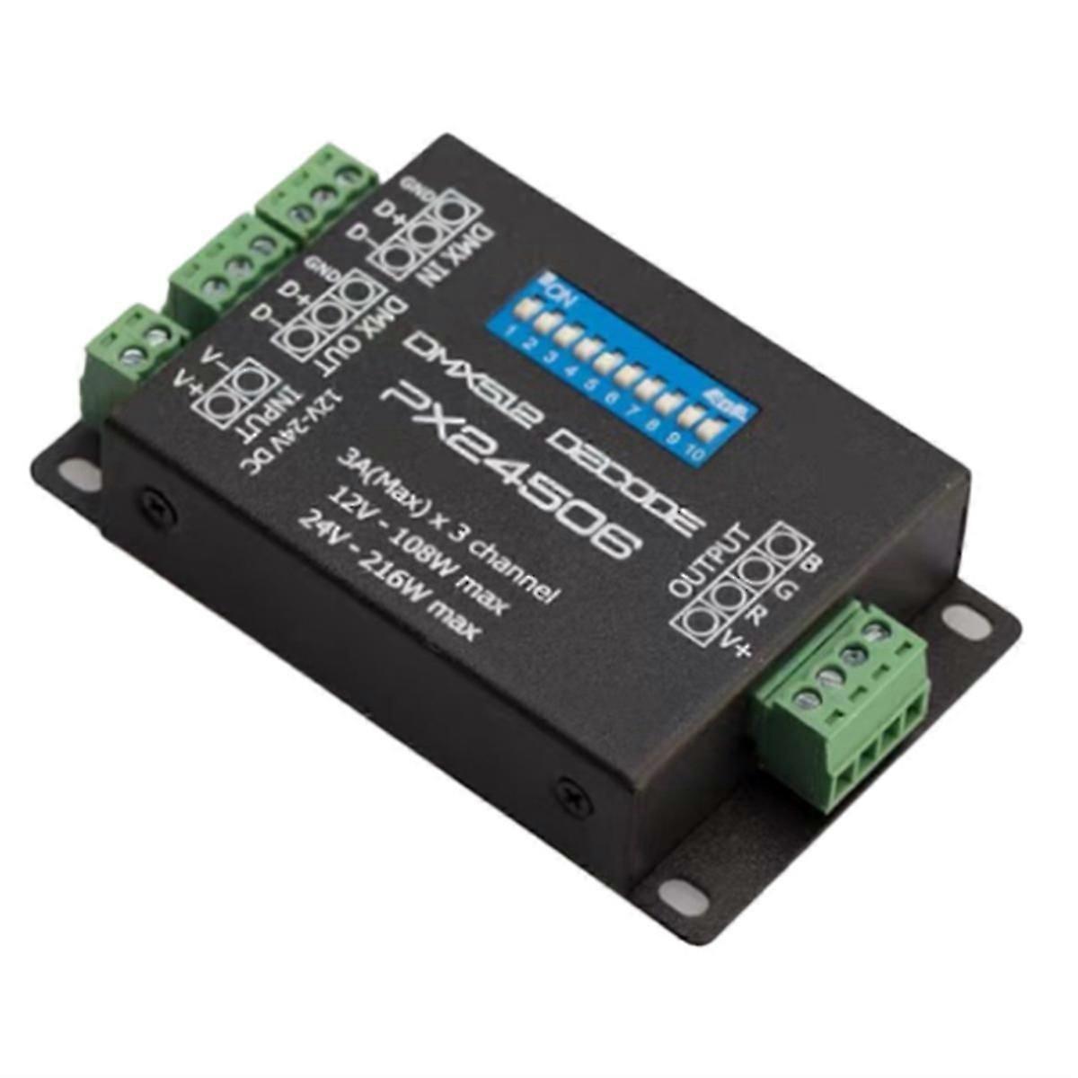 PX24506 Led Controller Led Decoder DMX 512 Decoder Treiber 9A DMX 512 Verstärker 12V 24V RGB LED Strip